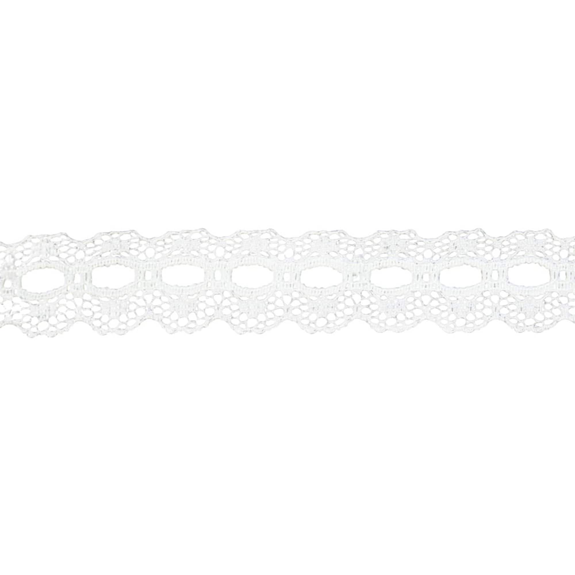 JAM Paper 13/16" x 25yd. Ivory Scallop Lace Ribbon